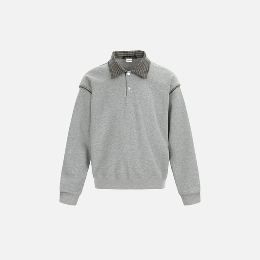 Men Stylish Oversized Plaid Collar Sweatshirt - Luxuryurbanwear