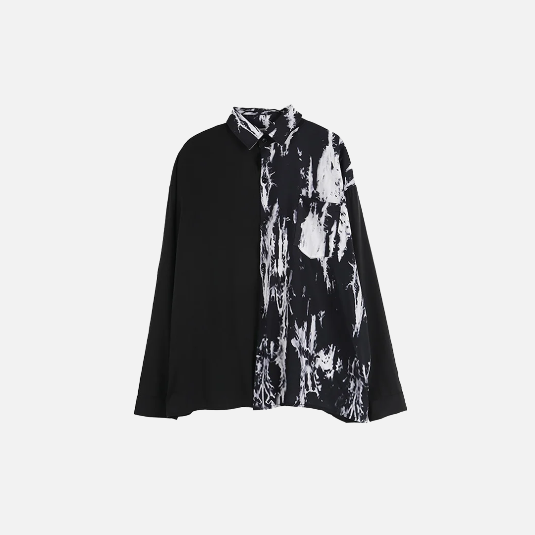 Y2K Gothic Punk Patchwork Long Sleeve Shirt - Luxuryurbanwear