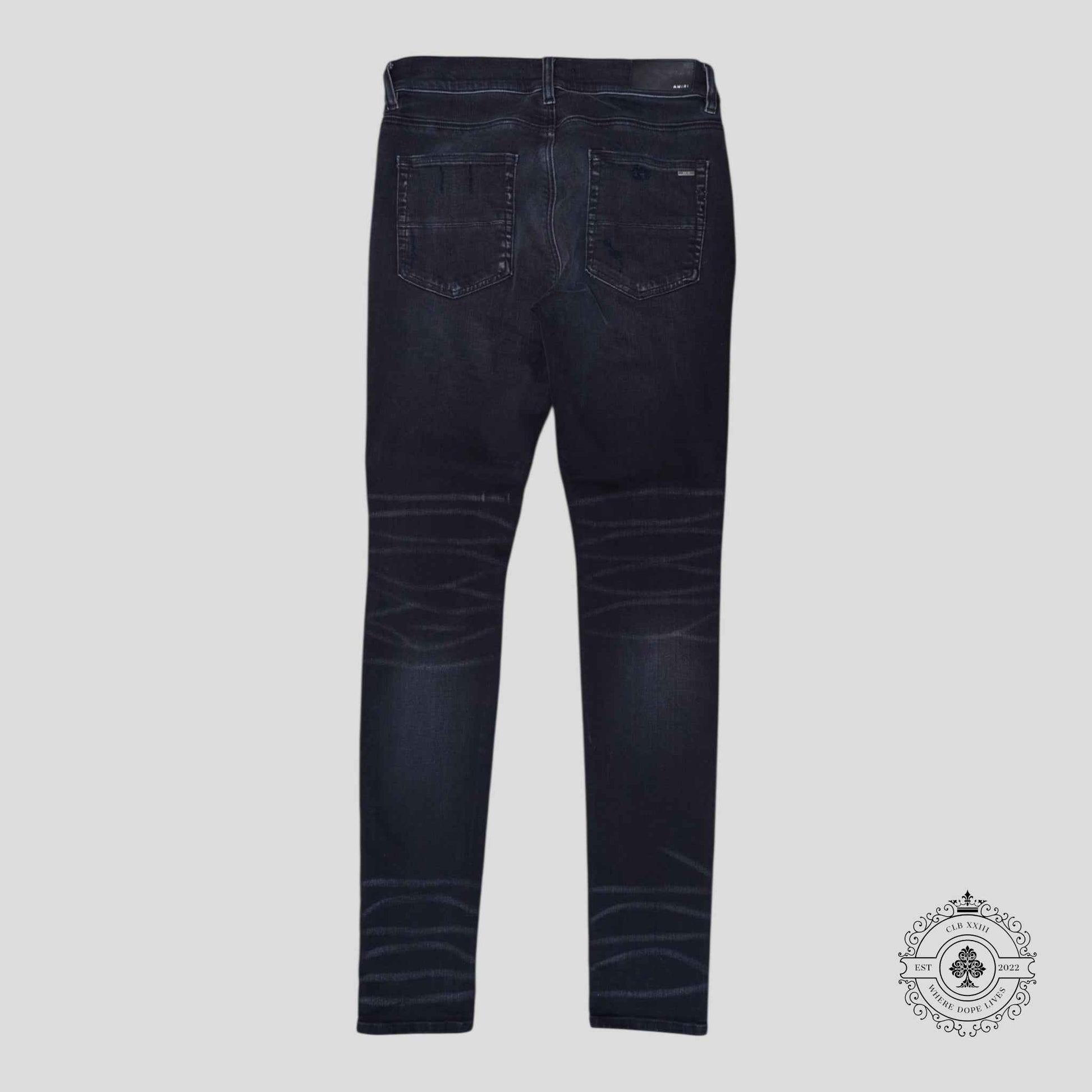 Amiri MX1 Bandana Patch Jeans in Aged Black