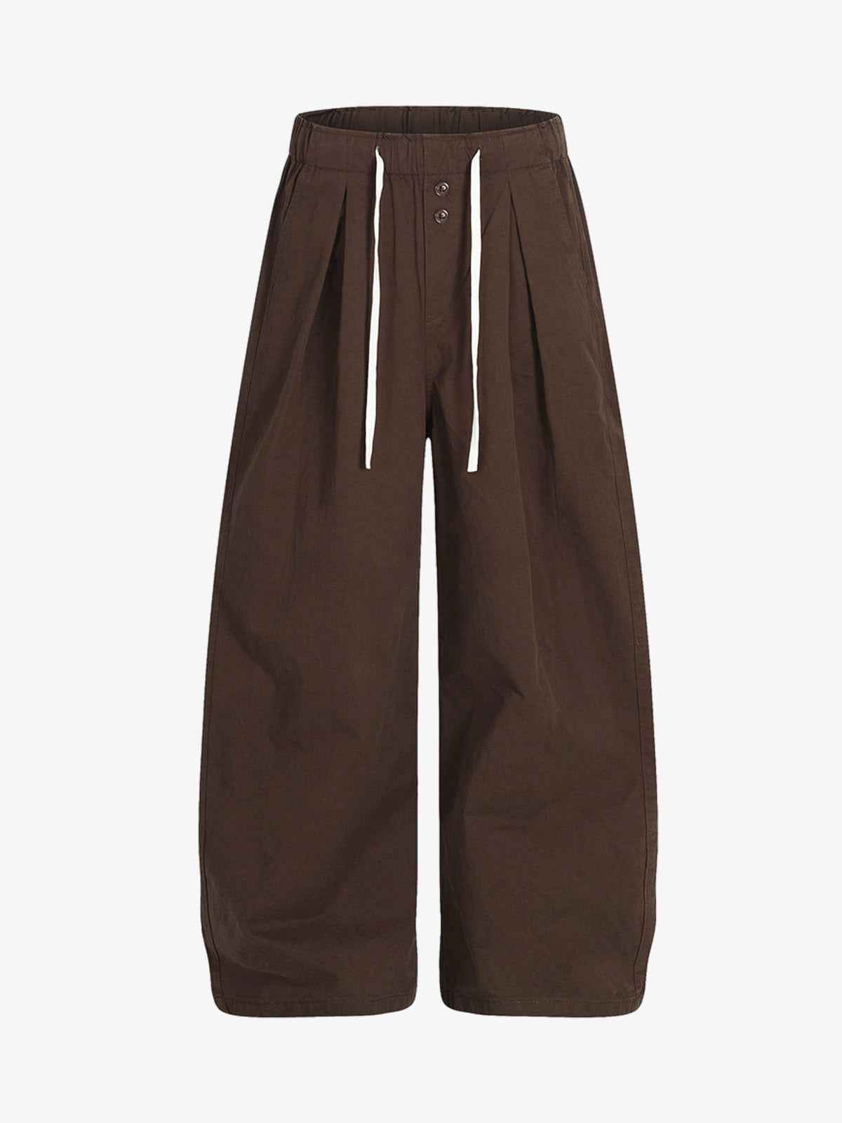 Drawstring Pleated Barrel Pants