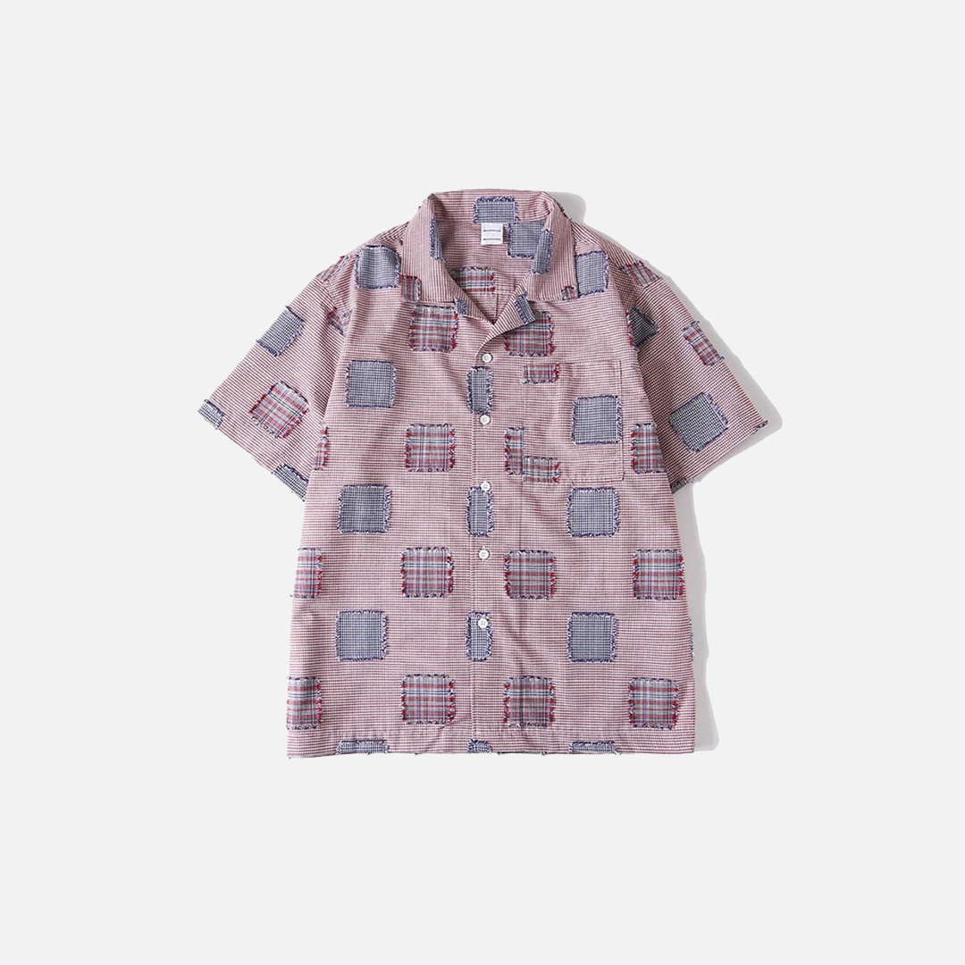 Sweet Oversized Effortless Plaid Patch Cotton Shirt - Luxuryurbanwear