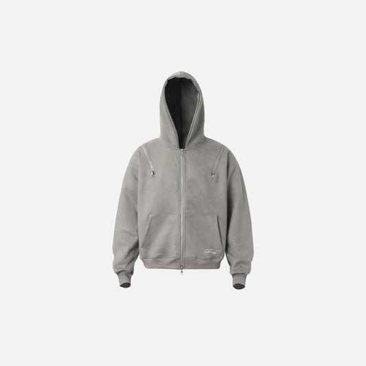 Y2K Streetwear Retro Zipper Casual Hooded Sweatshirt - Luxuryurbanwear