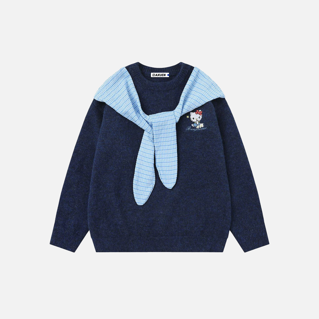 Cozy Oversized Bow Design Knit Sweater - Luxuryurbanwear
