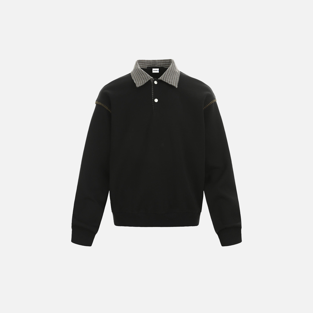 Men Stylish Oversized Plaid Collar Sweatshirt - Luxuryurbanwear