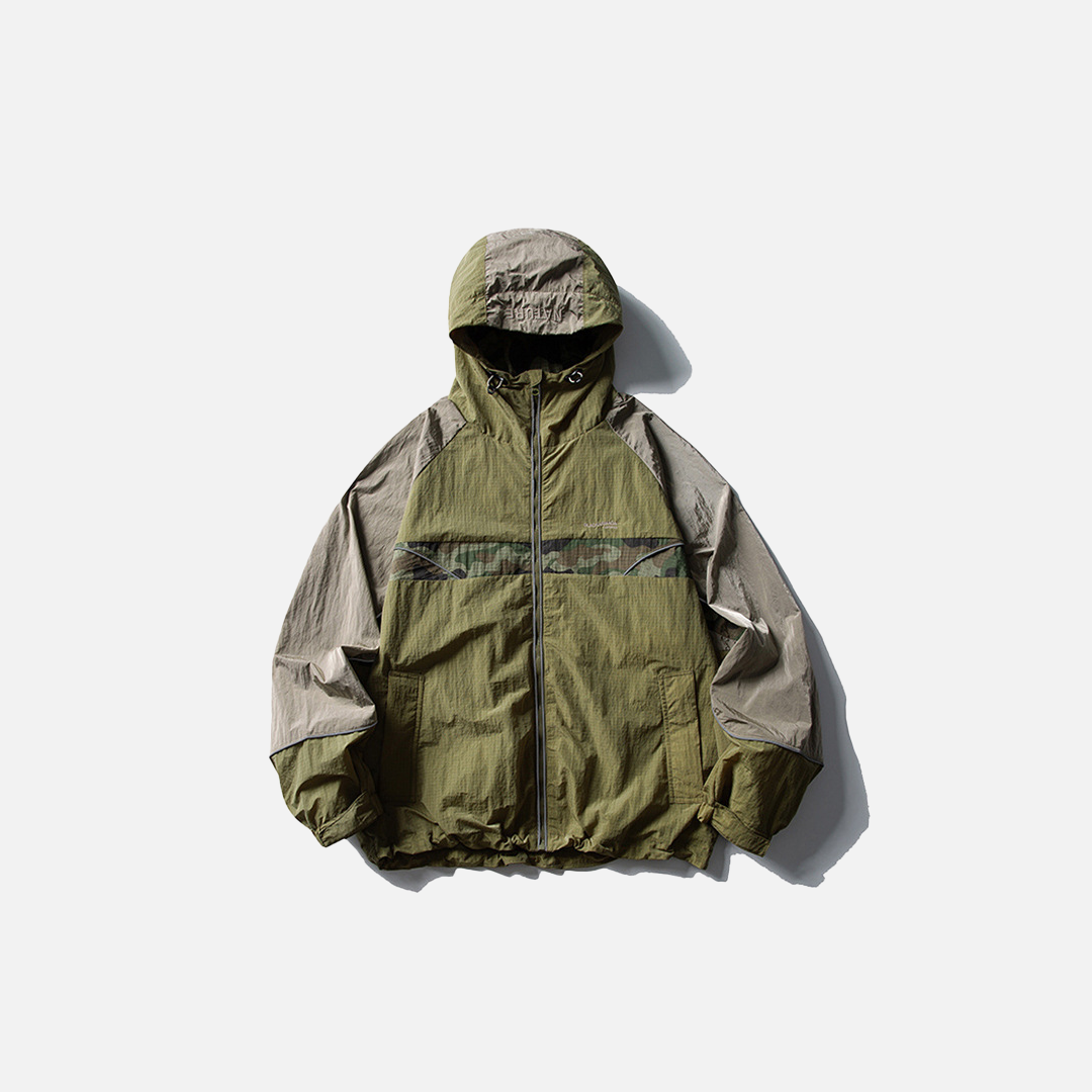 Waterproof Color Block Outdoor Hooded Winbreaker Jacket - Luxuryurbanwear