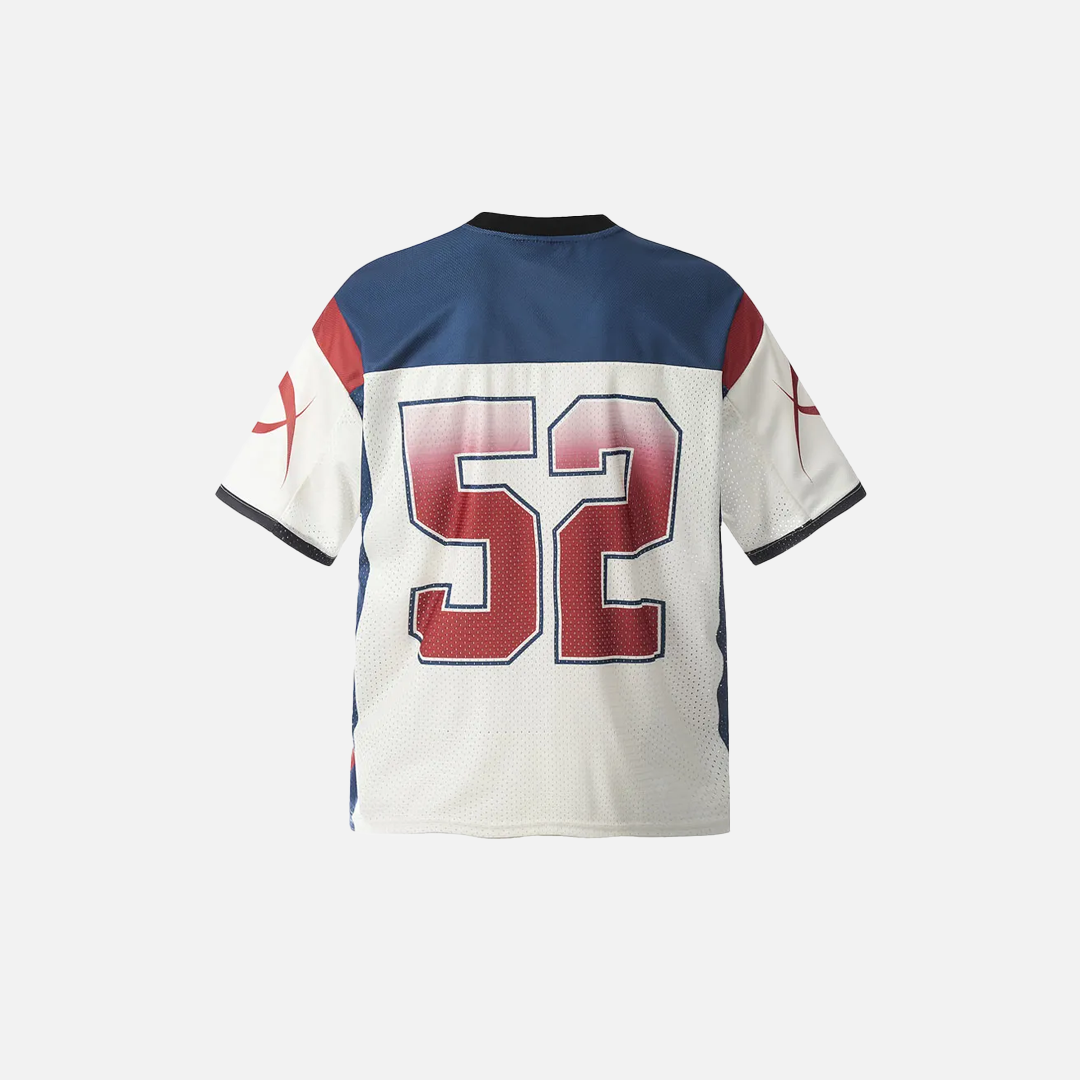 Insulated Y2K Patchwork Mesh Jersey Sport T-Shirt - Luxuryurbanwear