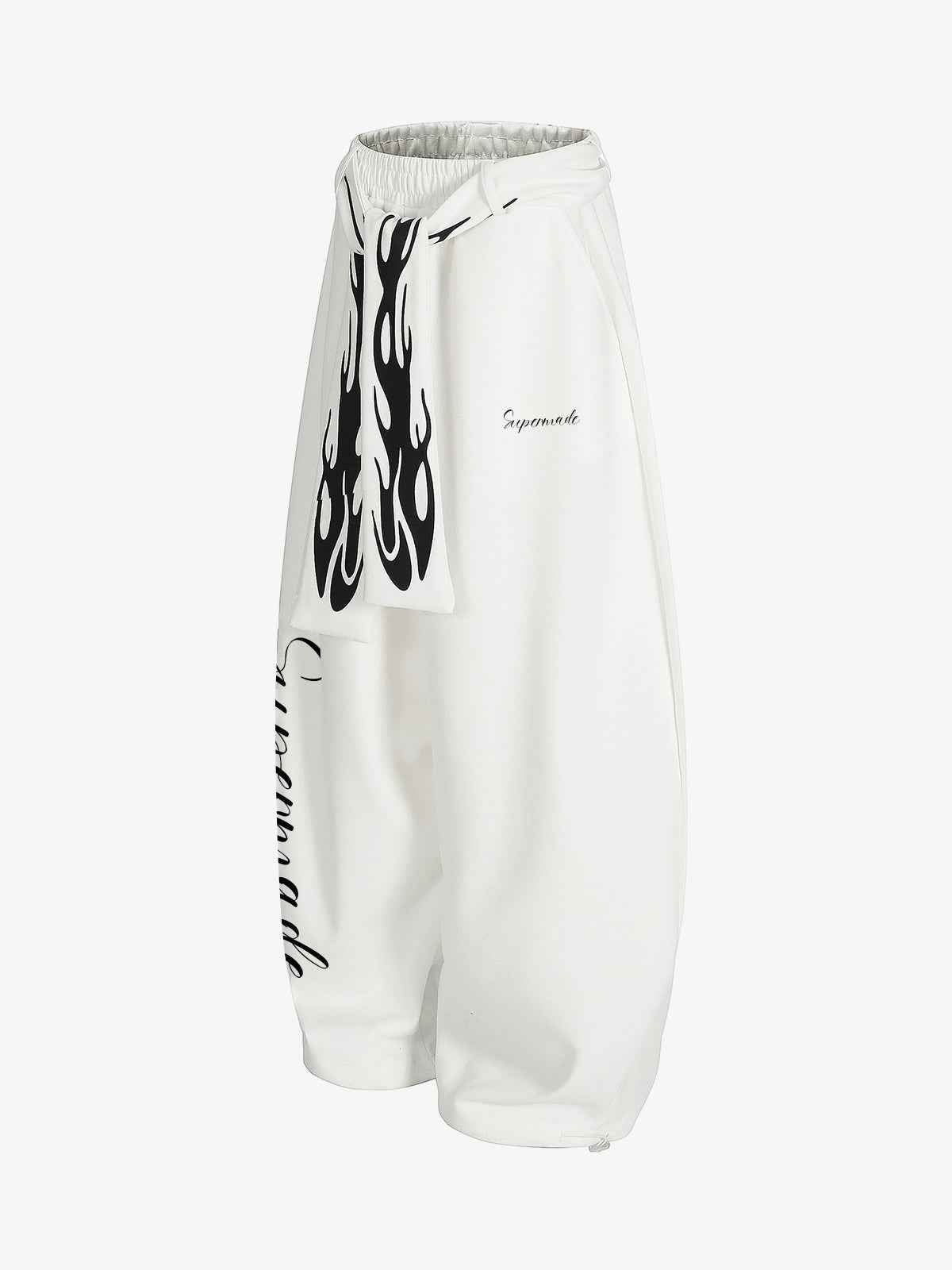 High Street Flame Print Baggy Sweatpants