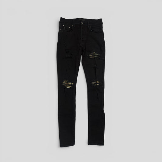 Amiri MX1 Aloha Patch Jeans in Black
