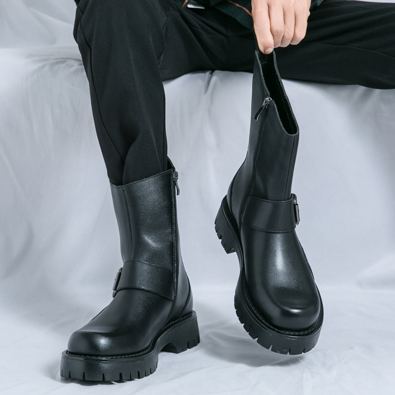 MLB LTHR-11 Rugged Mid-Calf Boots - Luxuryurbanwear