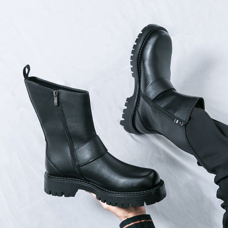 MLB LTHR-11 Rugged Mid-Calf Boots - Luxuryurbanwear