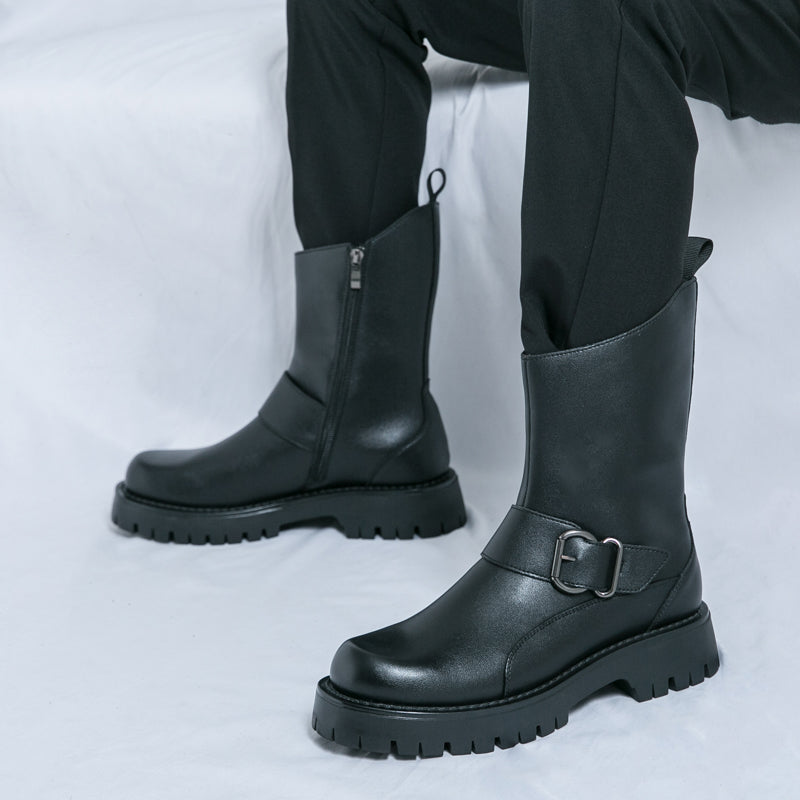 MLB LTHR-11 Rugged Mid-Calf Boots - Luxuryurbanwear