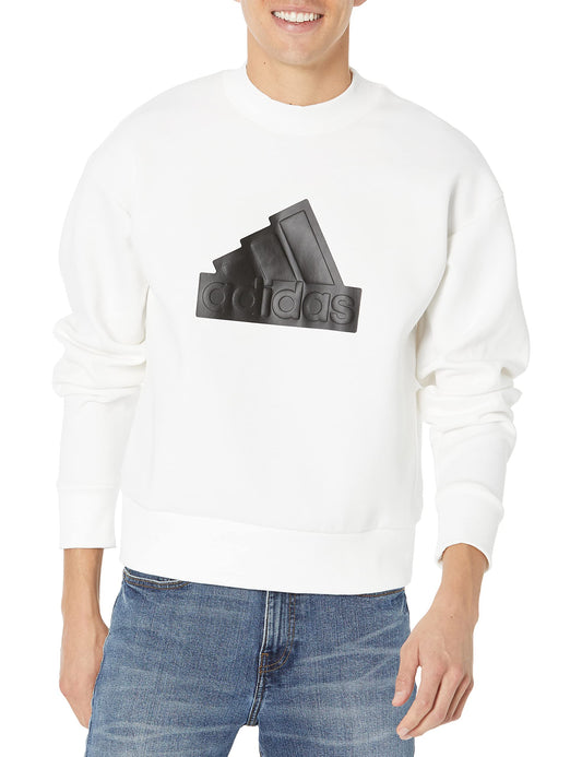 adidas Mens Future Icon Badge of Sport Crewneck White/Black X-Large