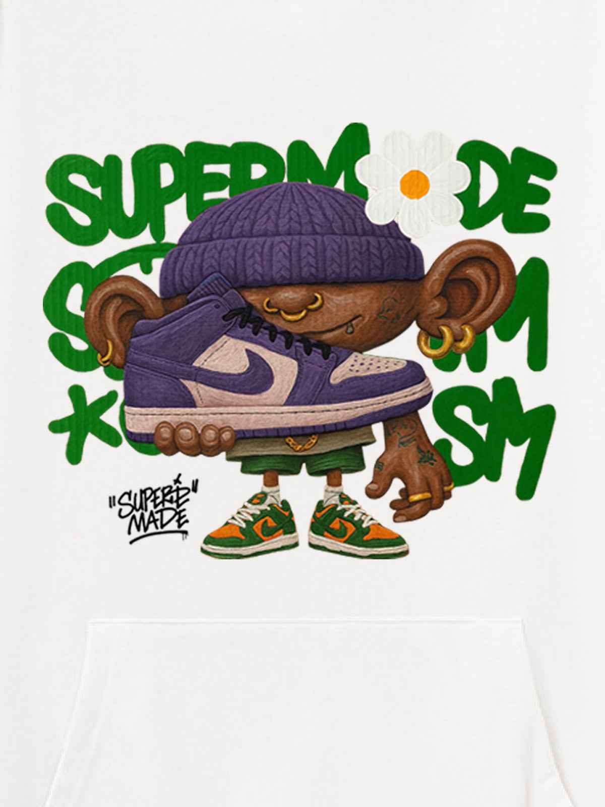 Street Cartoon Trend Sneakers Boy Hoodie