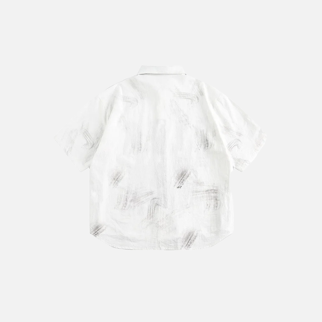 Graffiti Doberman Printed Short Sleeve Shirt - Luxuryurbanwear