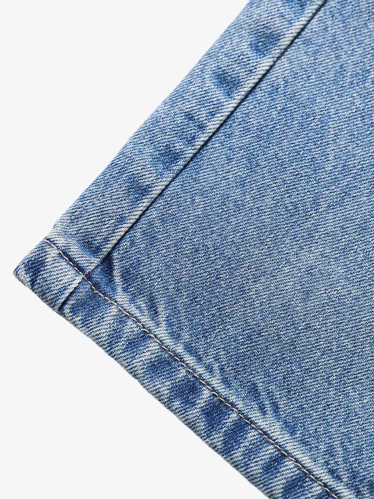 Belt Dislocation Creative Washed Jeans - Luxuryurbanwear