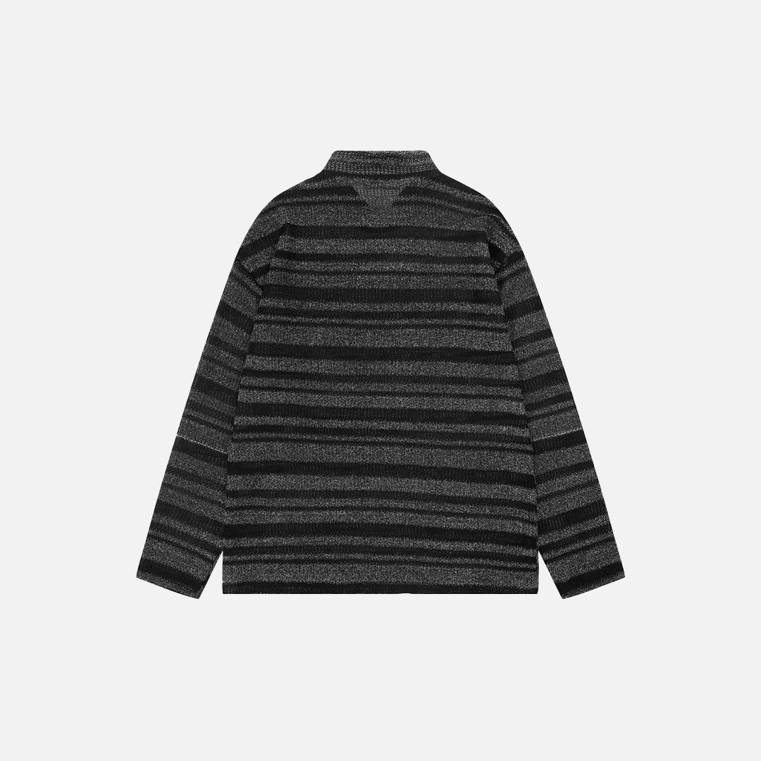 Streetwear Striped Long Sleeve V-Neck Casual Sweater - Luxuryurbanwear