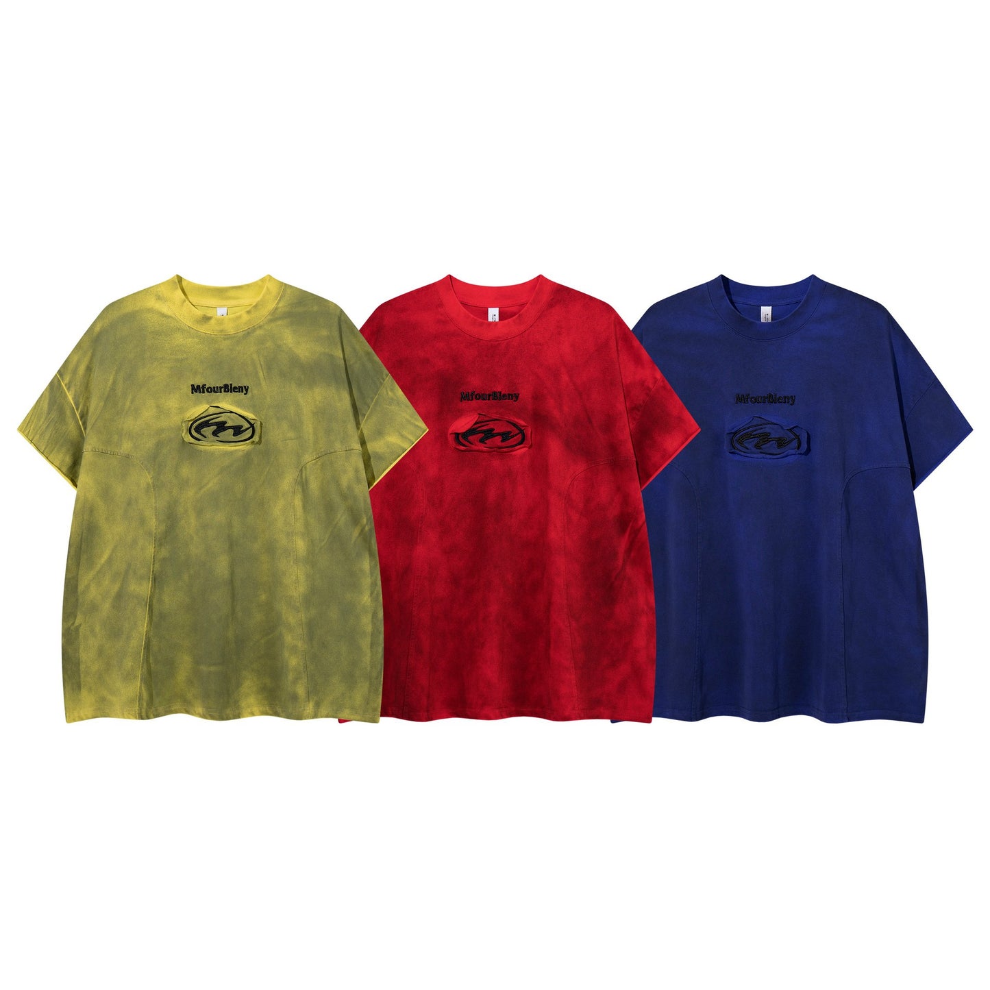 Tie dye embroidery to make old short sleeves