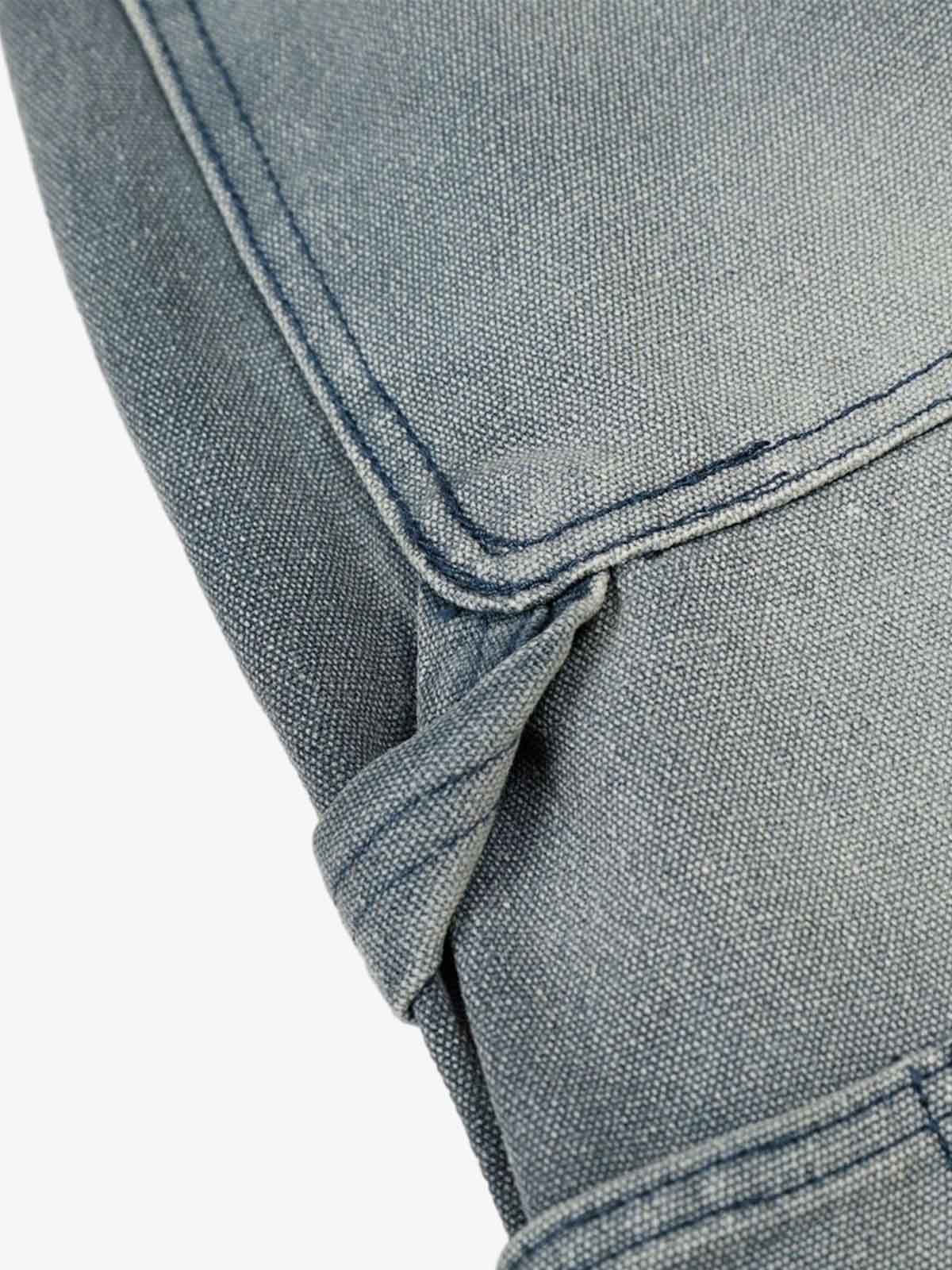 Vintage Washed Ruched Detail Utility Jeans - Luxuryurbanwear