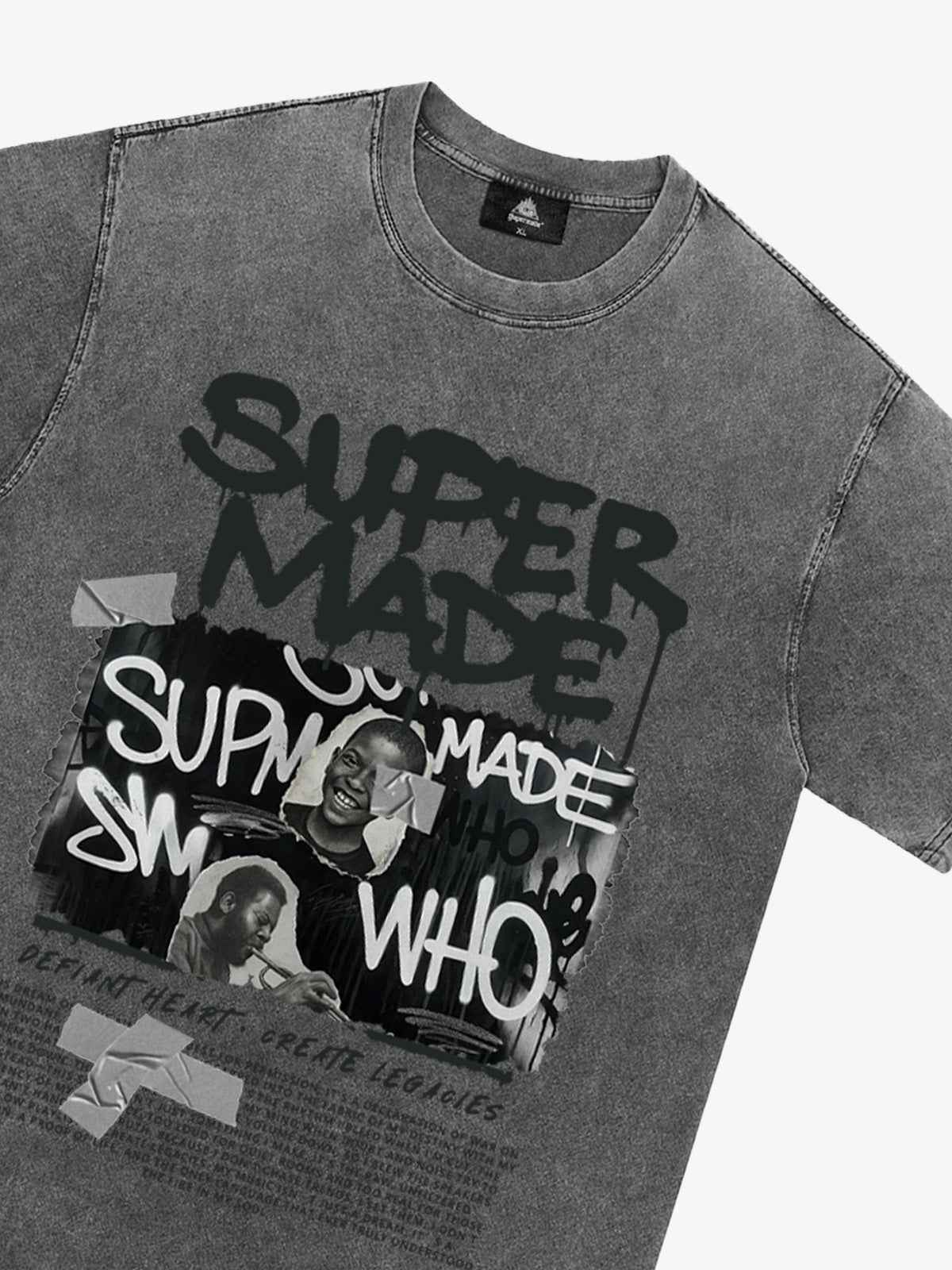 Streetwear Graffiti Character Collage Graphic T-Shirt
