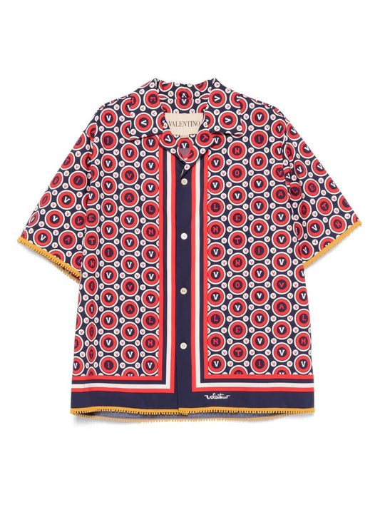 Valentino Garavani Men `Bulles Royales` Bowling Shirt