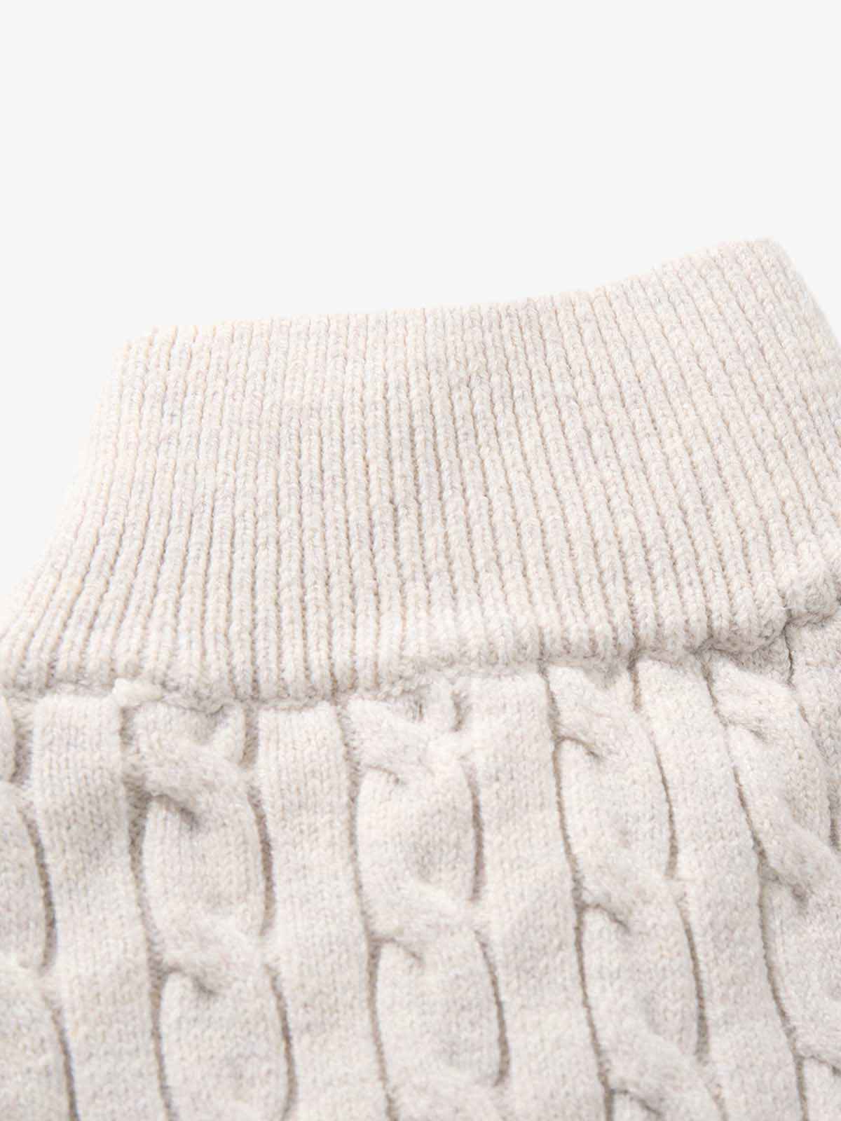 Cable Knit Half Zip Mock Neck Sweater