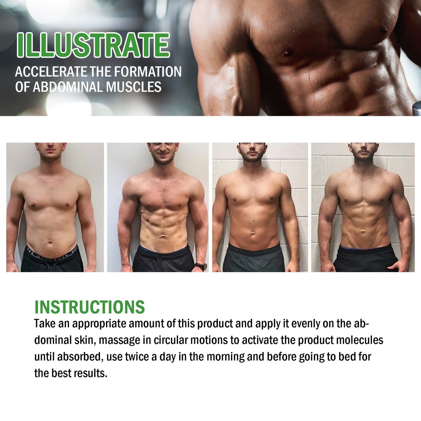 East Moon Men's Abdominal Cream, Exercise Sweat To Tighten Abdominal Firming Fat And Enhance Muscle Line Abdominal Cream