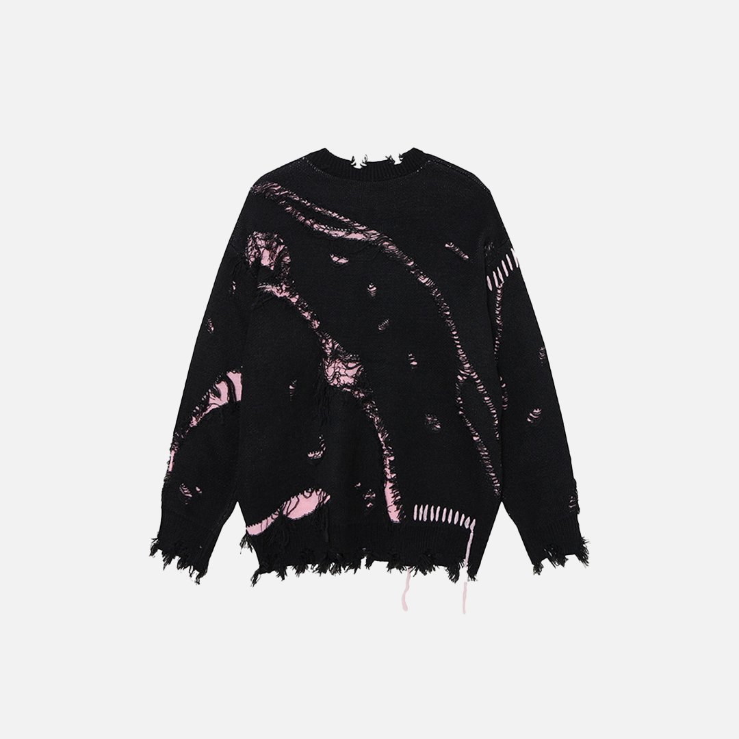 Streetwear Cozy Oversized Distressed Casual Sweater - Luxuryurbanwear