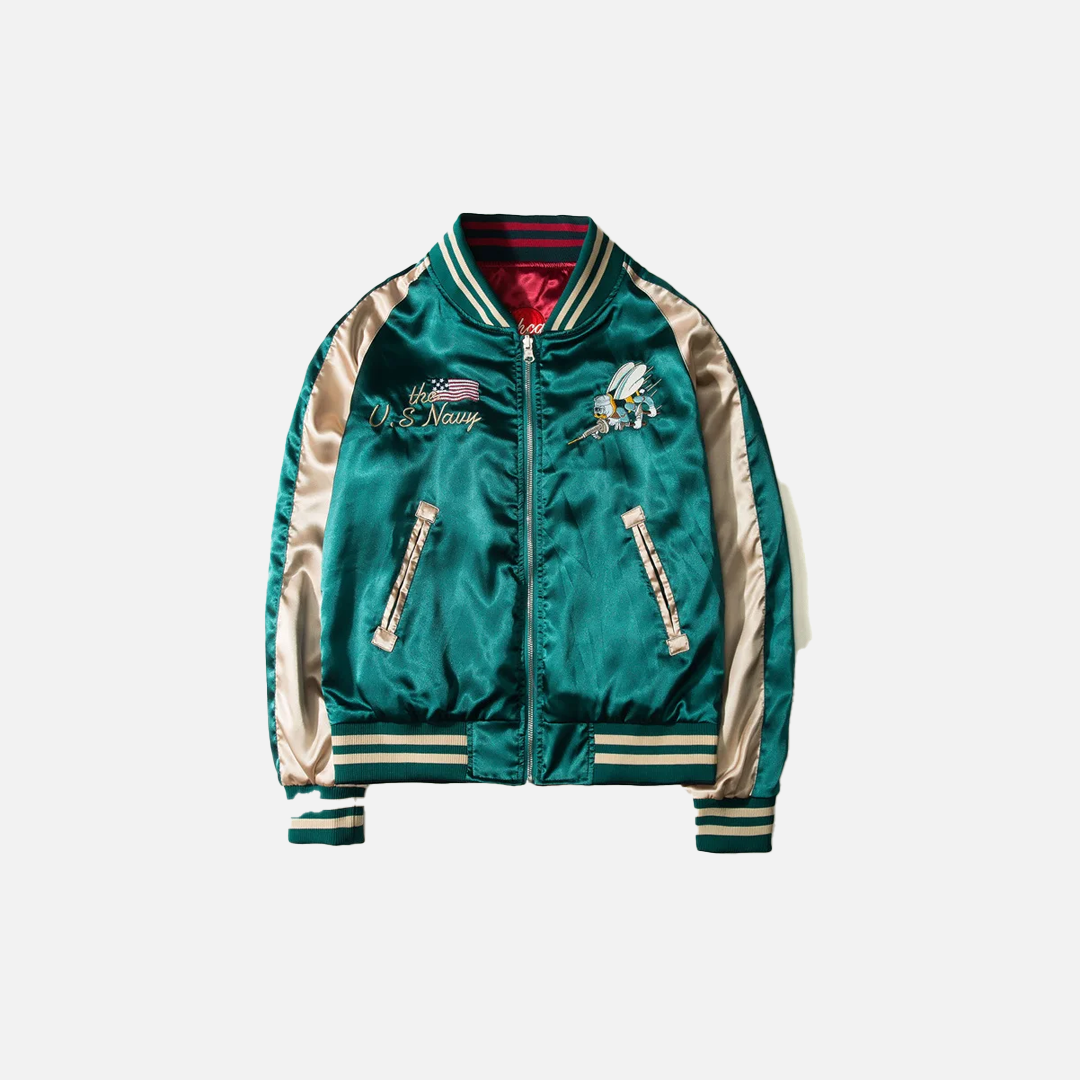 Autumn Streetwear Luxury Reversible Varsity Jacket - Luxuryurbanwear