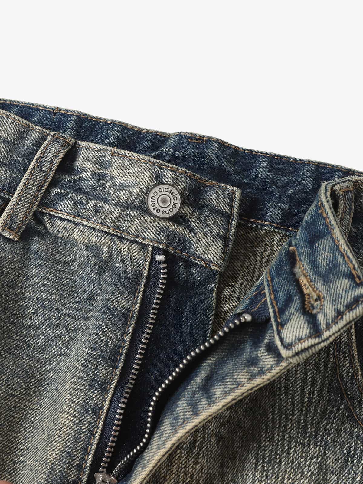Vintage Washed Flare Jeans - Luxuryurbanwear