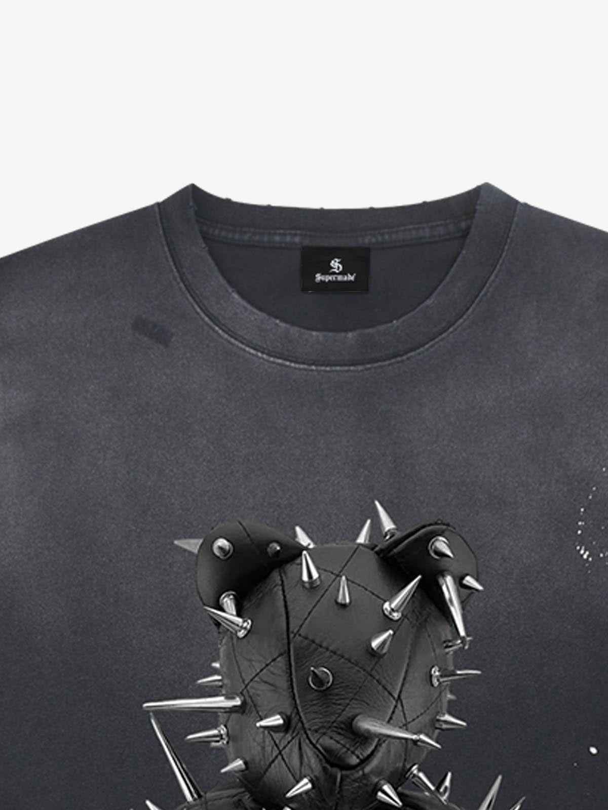 Spiked Bear Graphic T-Shirt
