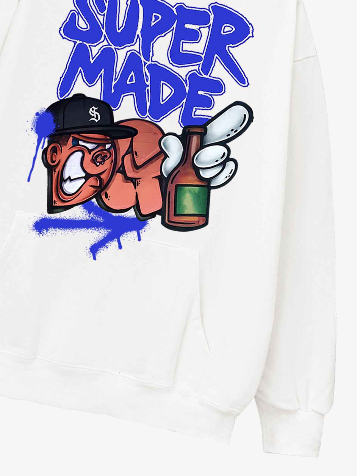 Original Contrast Color Letter Graphic Hoodie