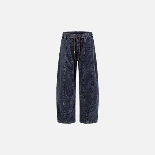 Streetwear Retro Patchwork Loose Fit Wide Leg Denim Jeans - Luxuryurbanwear