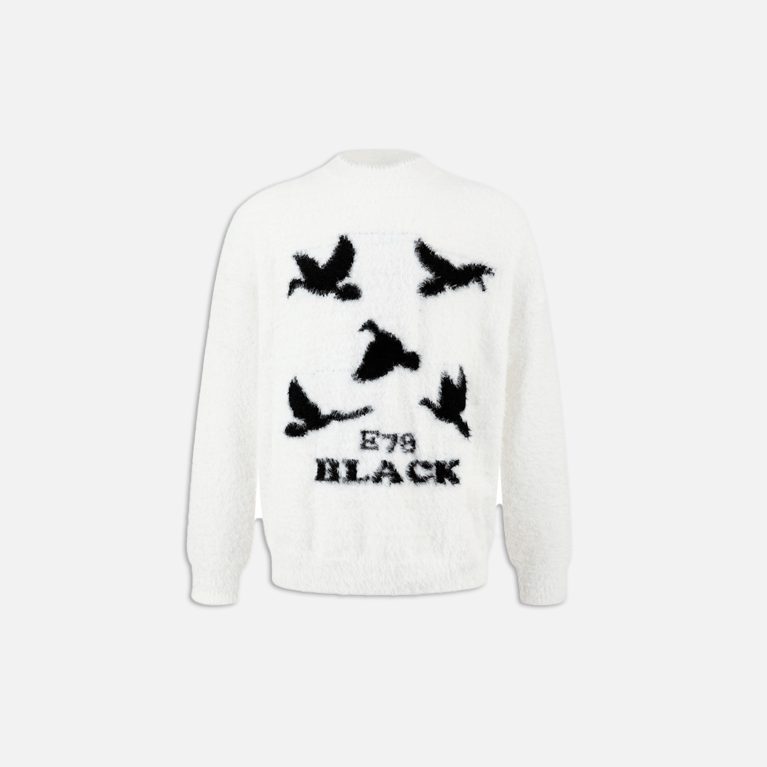 Y2K Cozy Silhouette Butterfly Jacquard Sweater - Luxuryurbanwear