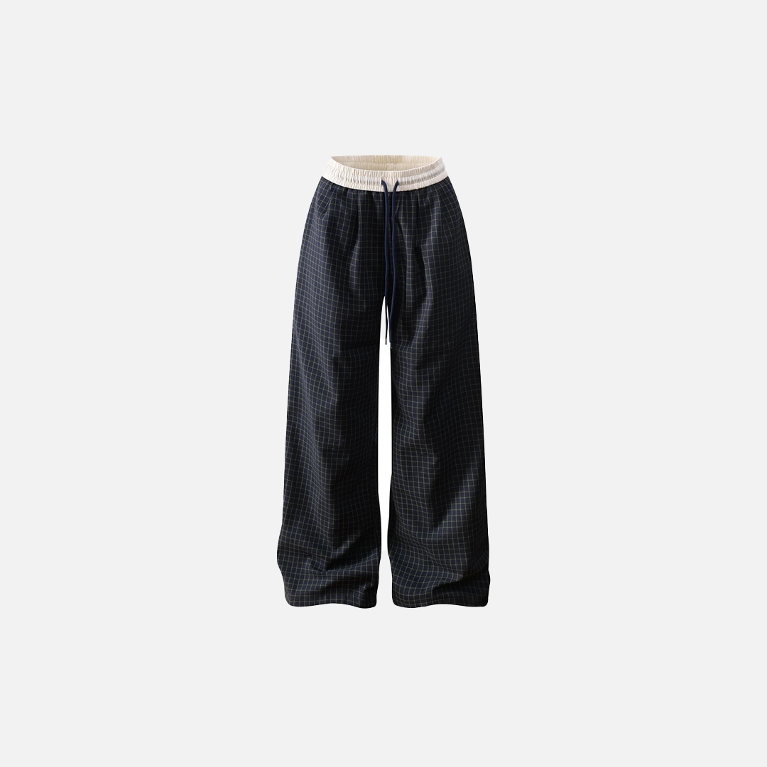 Y2K Streetwear Retro Small Plaid Casual Jogger - Luxuryurbanwear