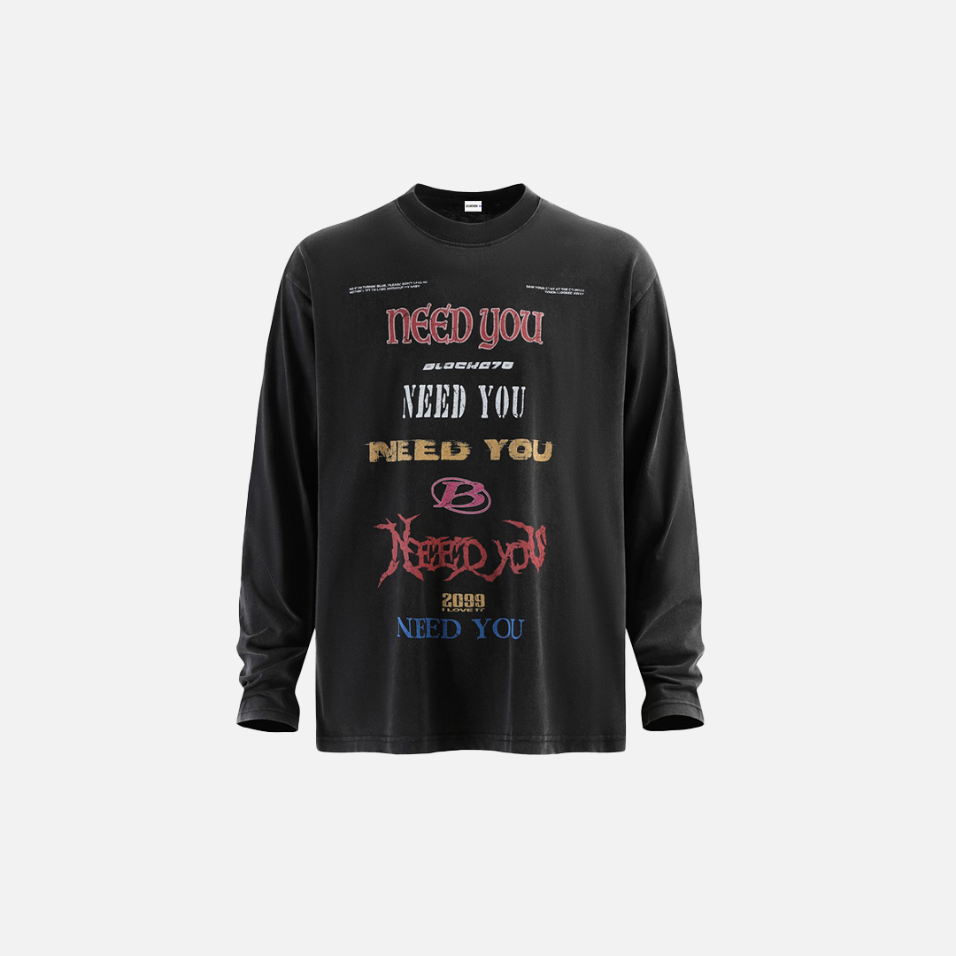 Retro Distressed Oversized Long Sleeve T-Shirt - Luxuryurbanwear