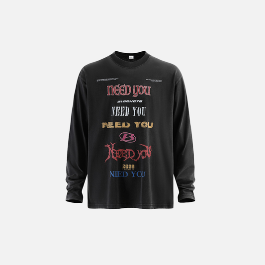 Retro Distressed Oversized Long Sleeve T-Shirt - Luxuryurbanwear