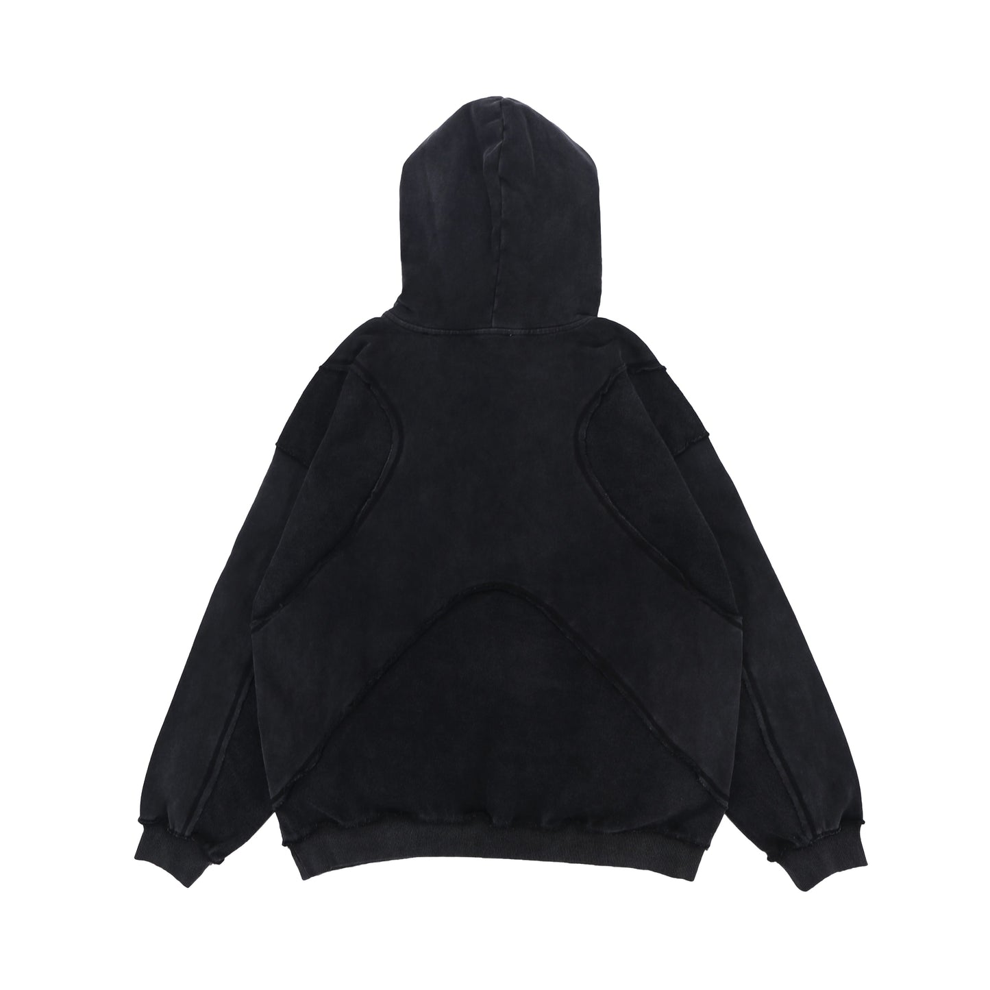 Oversized Washed Panelled Hoodie - Streetwear Pullover | LuxuryUrbanwear - Luxuryurbanwear