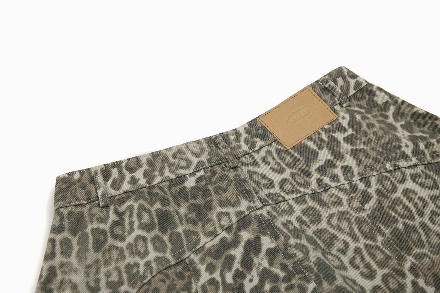 Leopard Print Baggy Jeans - Rockstar Aesthetic Streetwear Denim | LuxuryUrbanwear - Luxuryurbanwear