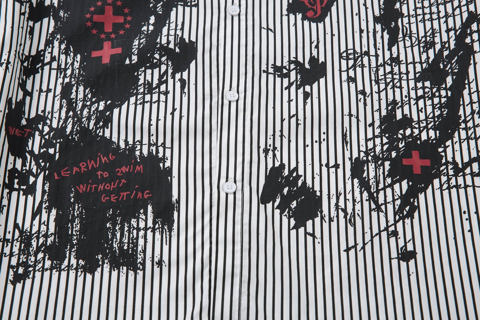 Graffiti Print Layered | Striped Sweatshirt - Luxuryurbanwear