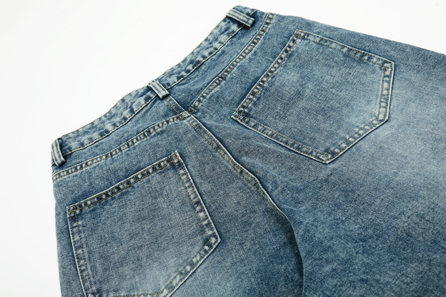 Star Stitching Washed | Wide Jeans - Luxuryurbanwear