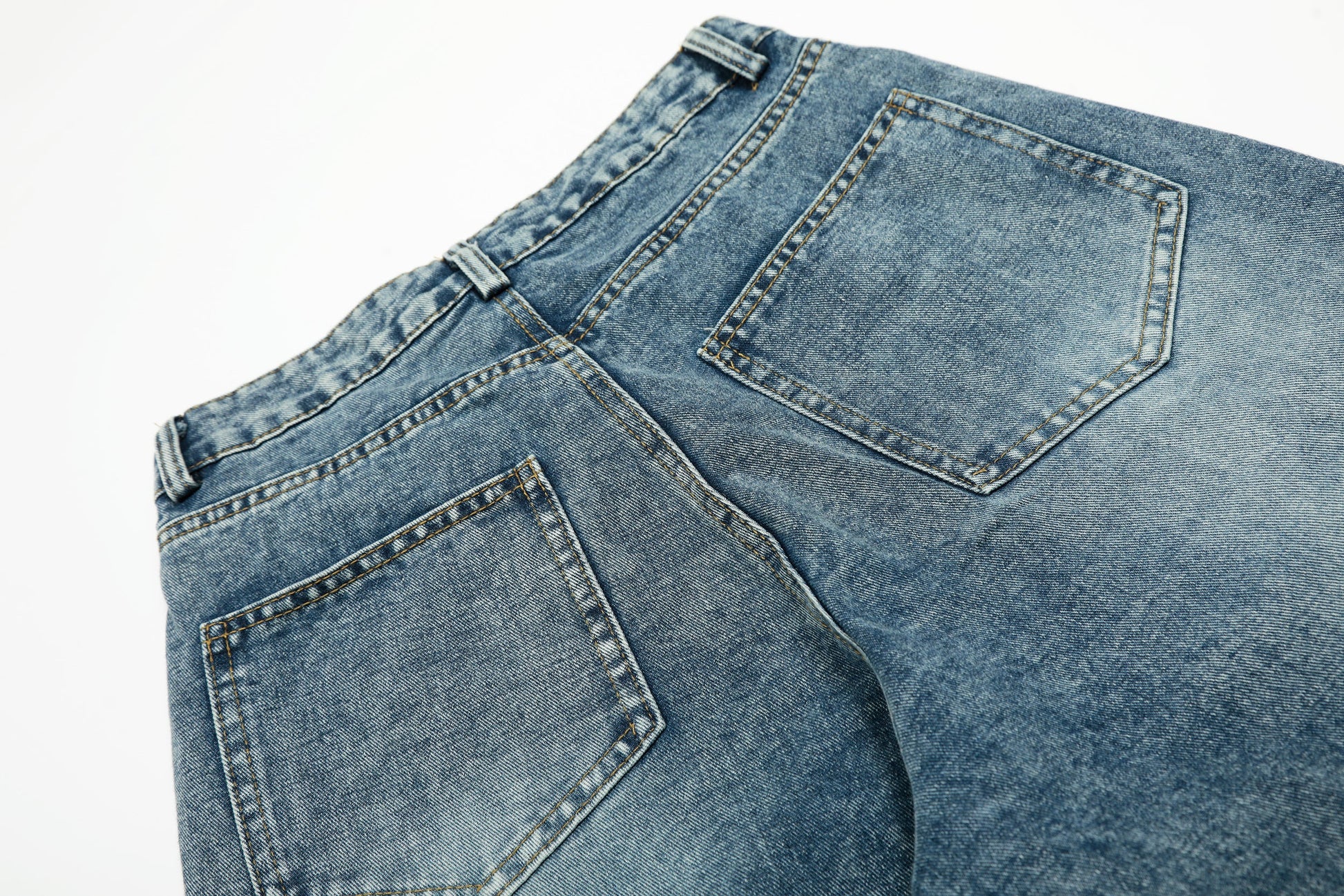 Star Stitching Washed | Wide Jeans - Luxuryurbanwear