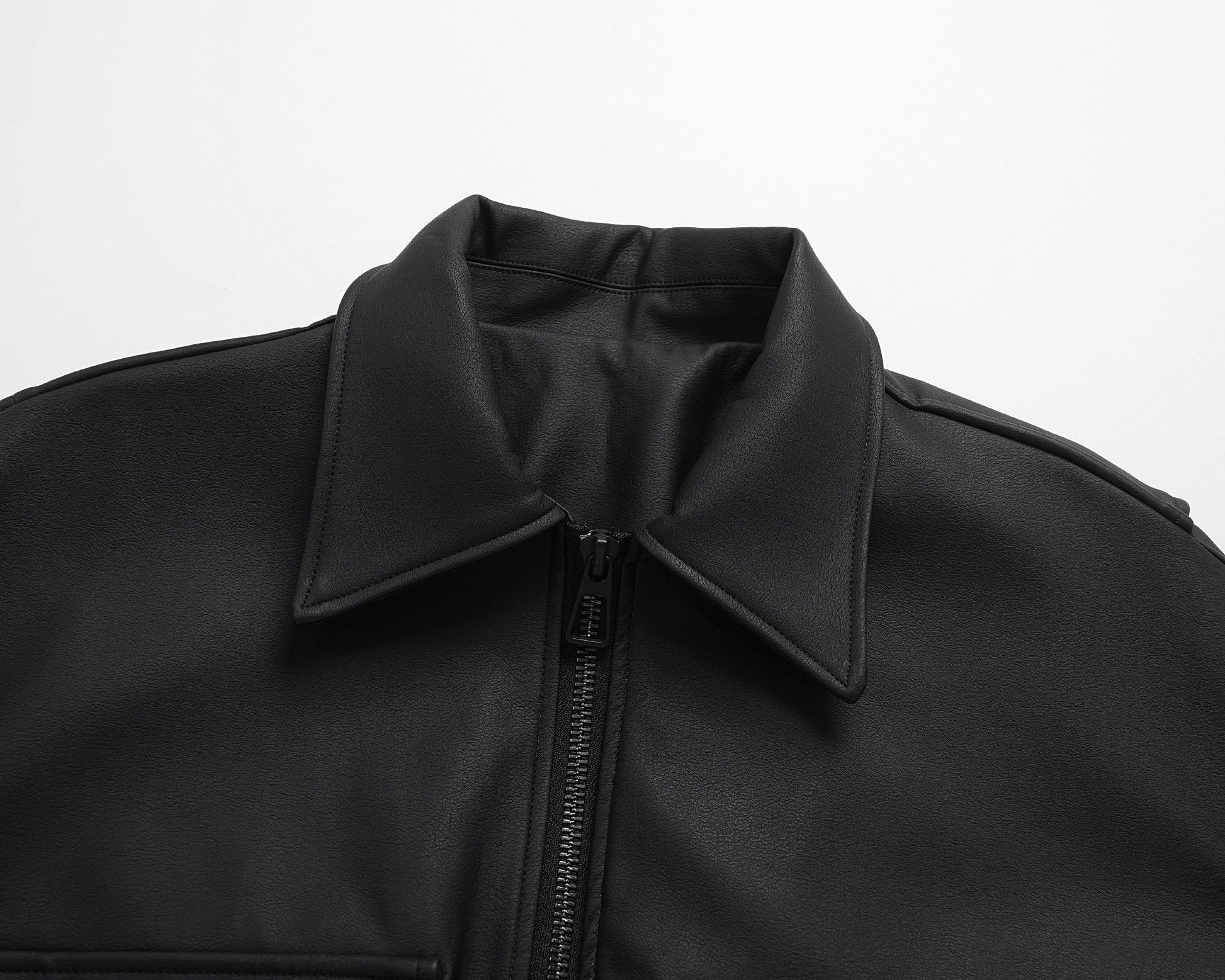 Black Essential | Faux Leather Jacket - Luxuryurbanwear