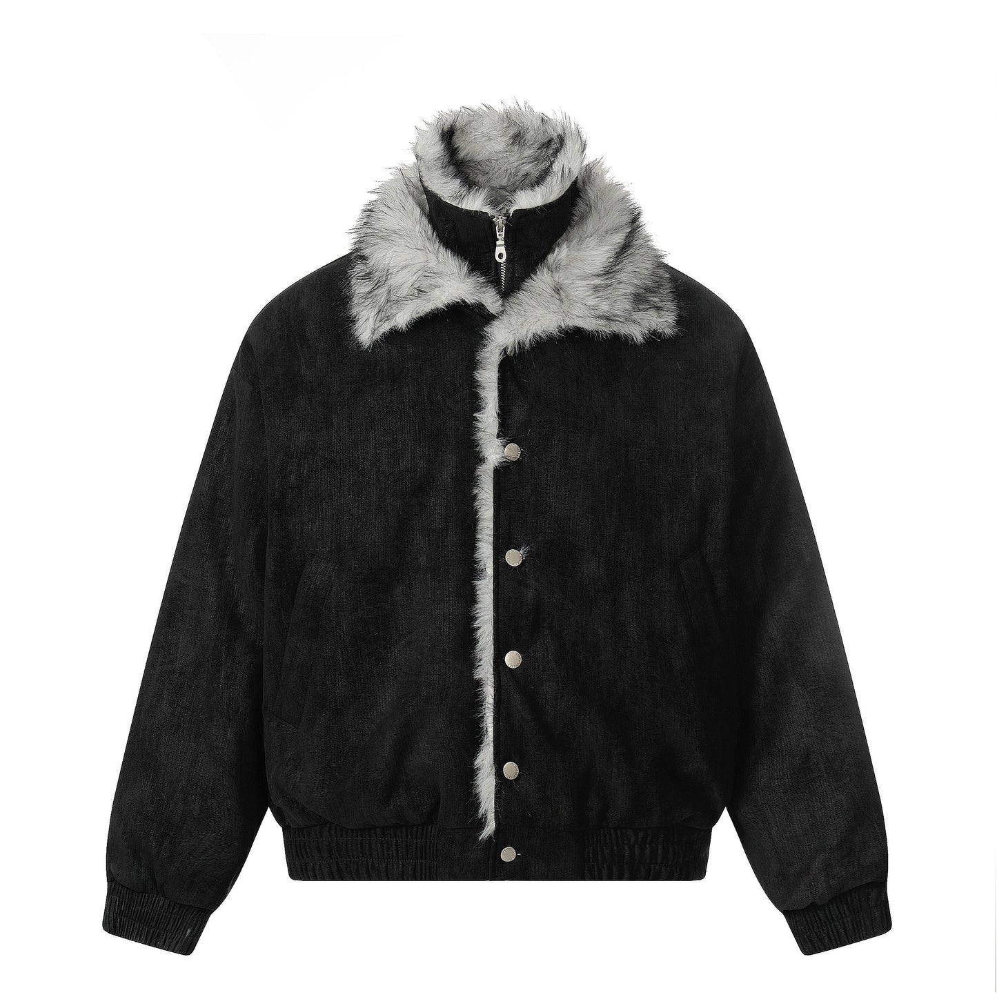 Patchwork Faux Fur Stand Jacket - Premium Winter Streetwear | LuxuryUrbanwearPatchwork Fur | Winter Stand Jacket - Luxuryurbanwear