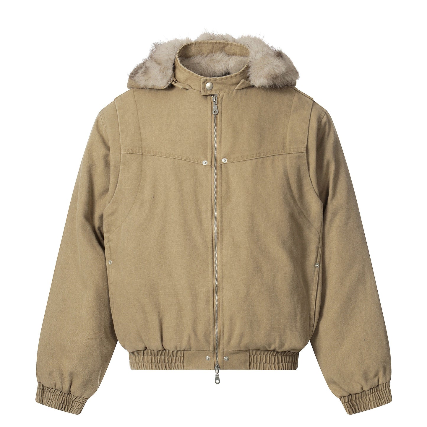 Denim Textured | Fur Streetwear Jacket - Luxuryurbanwear