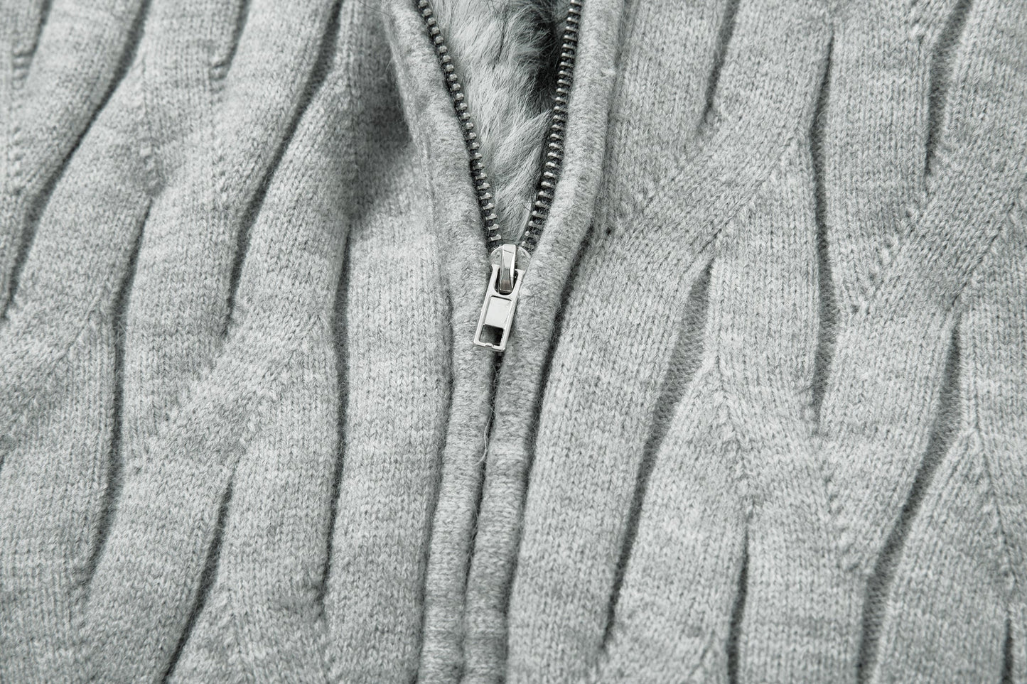 Textured Fleece | Knit Zip Jacket - Luxuryurbanwear