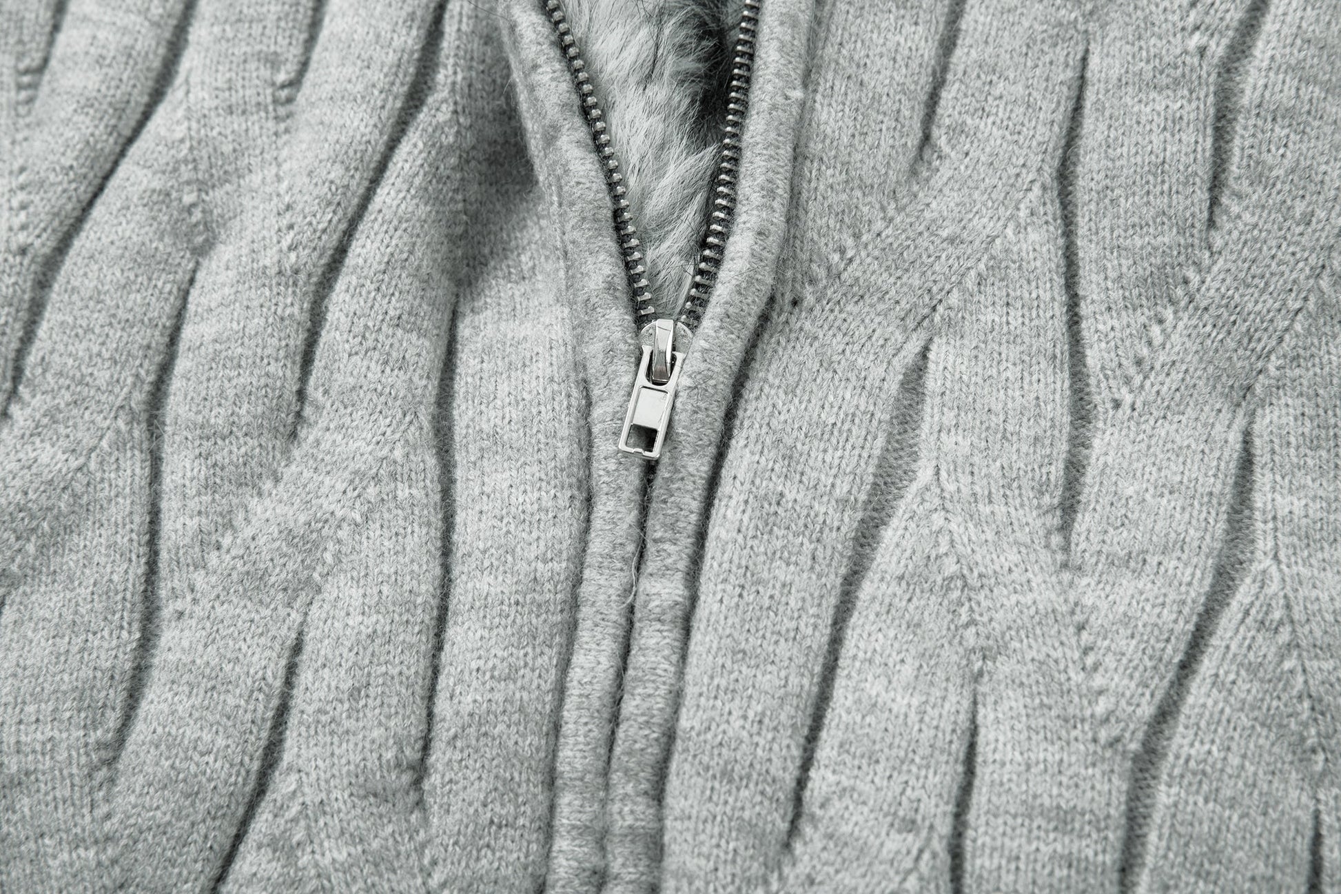 Textured Fleece | Knit Zip Jacket - Luxuryurbanwear