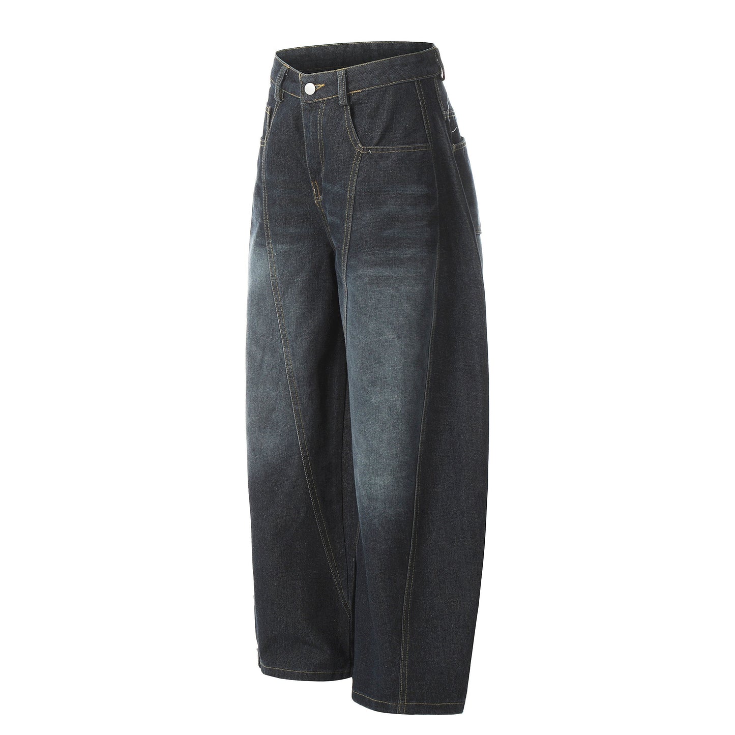 Winter Sky | Knitted Wide-Leg Denim Pants - Luxuryurbanwear