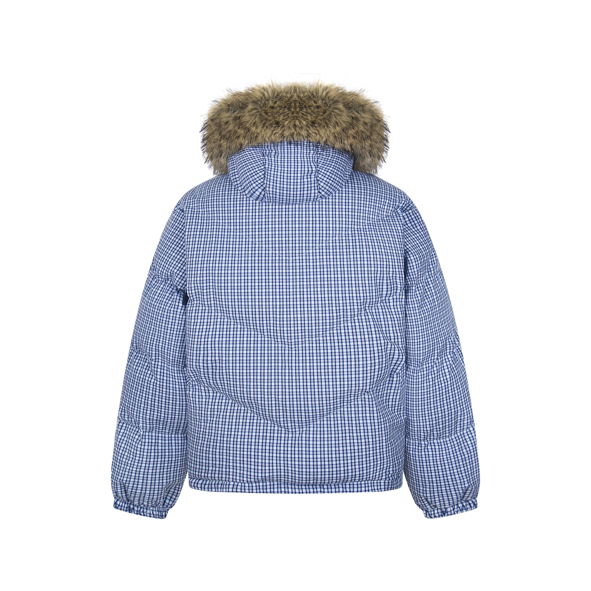Winter Nest | Faux Fur Trimmed Plaid Puffer - Luxuryurbanwear