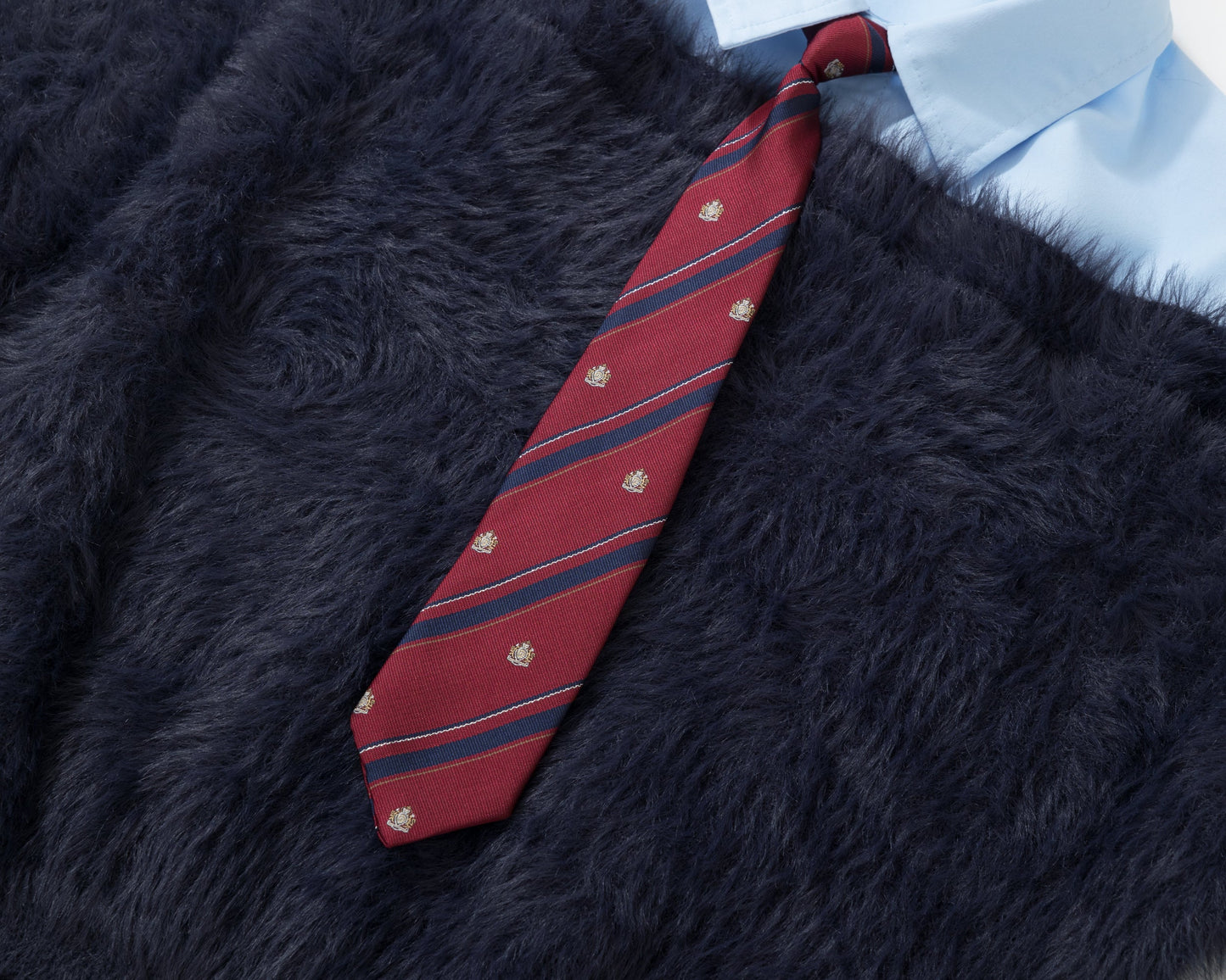 Preppy Fuzz | Mock-Layered Tie Collar Sweater - Luxuryurbanwear