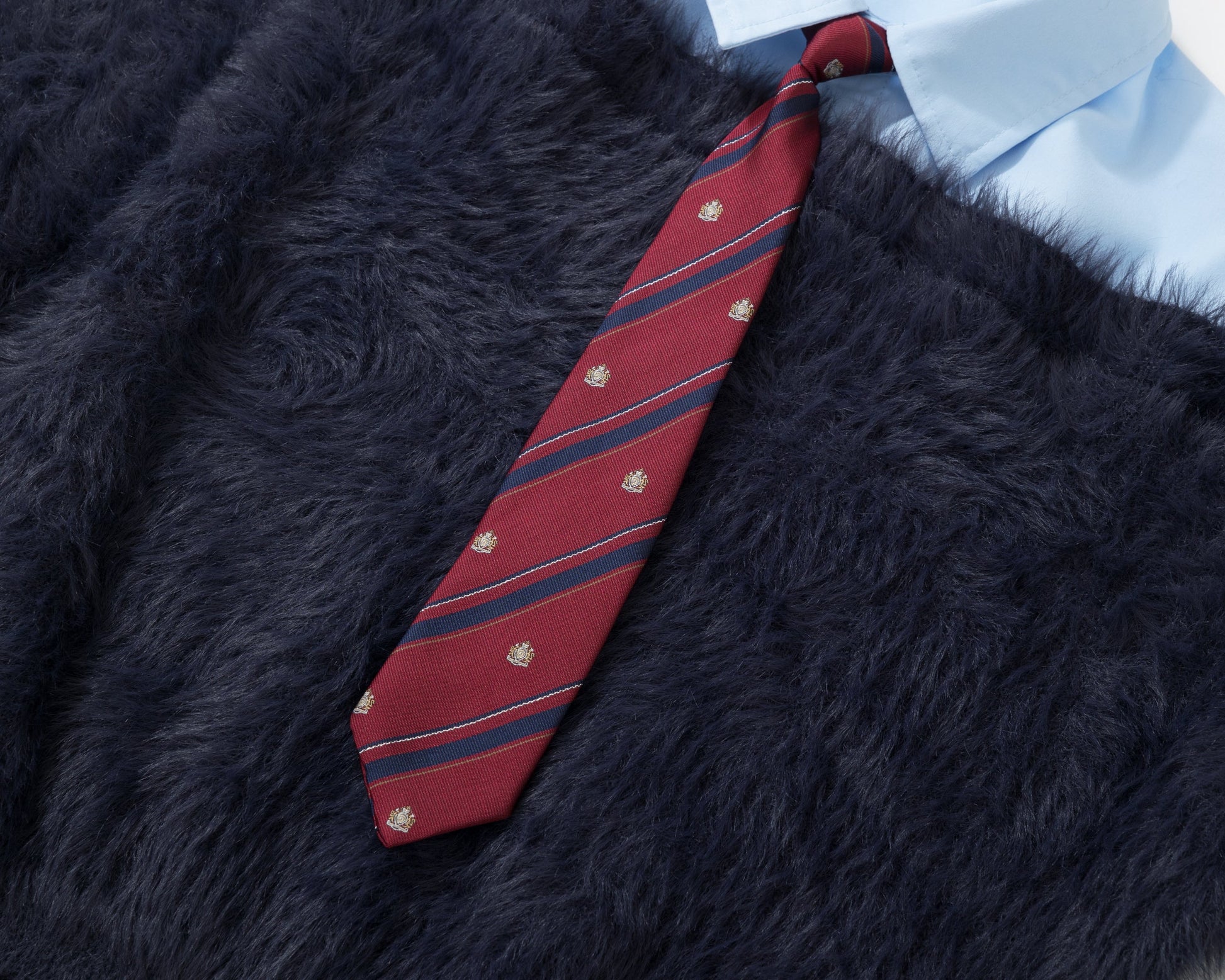 Preppy Fuzz | Mock-Layered Tie Collar Sweater - Luxuryurbanwear